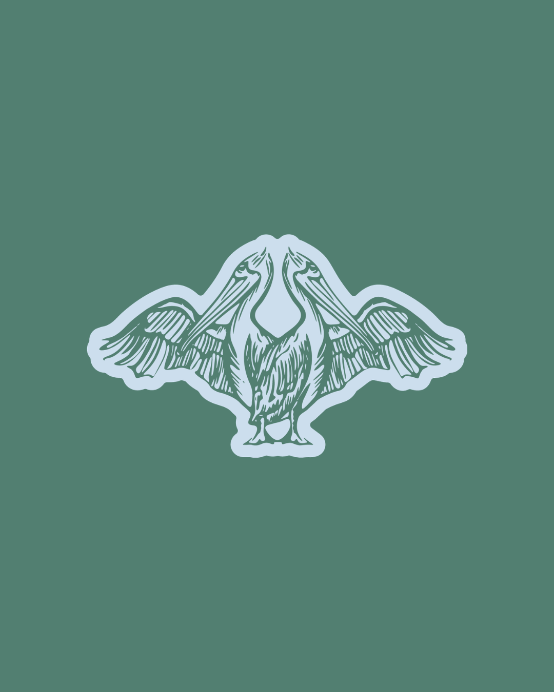 Coastal Pelican Logo Sticker
