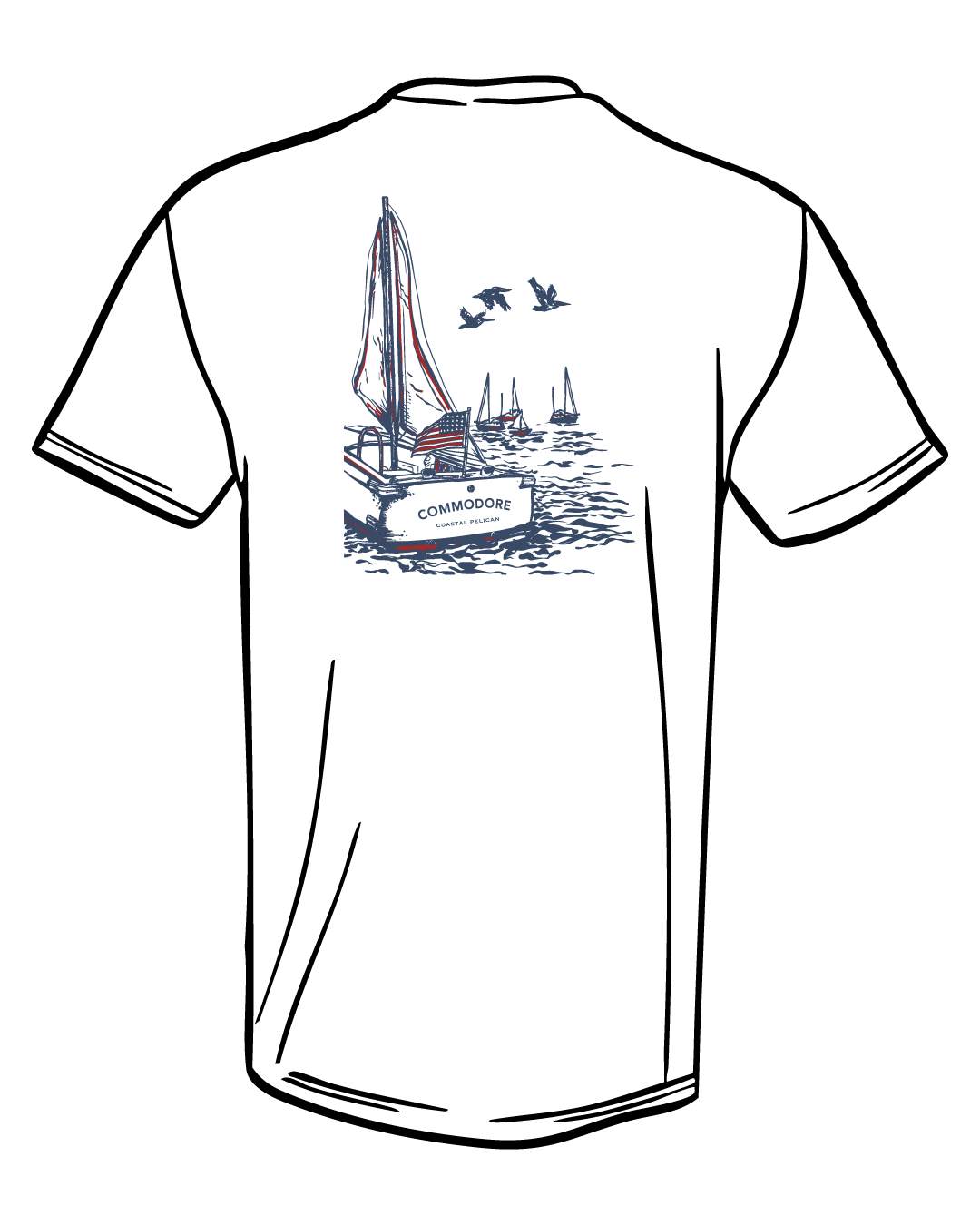 Commodore Coastal Pelican T-shirt